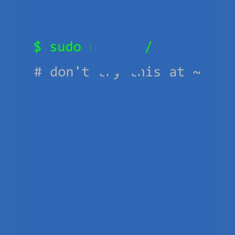 Linux Witz Sudo rm -rf Don't try this at home