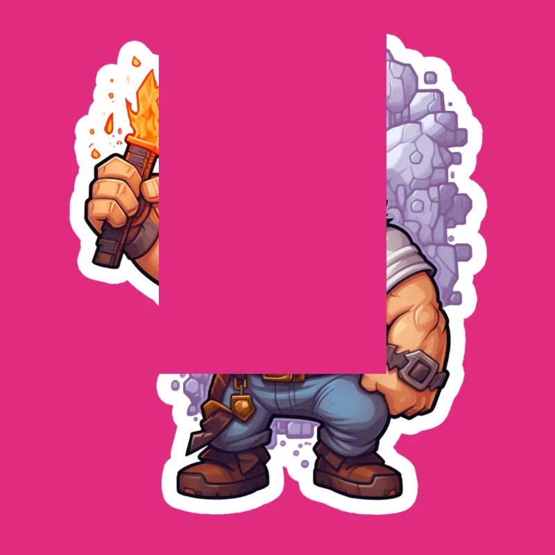Pixel Dwarf With Torch Mining Game Shirt