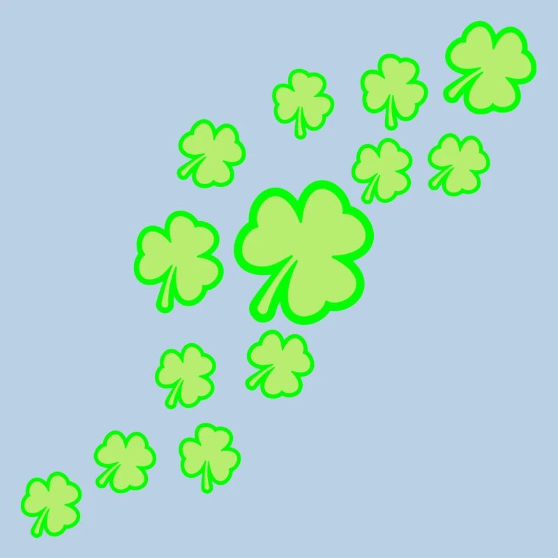 Shamrock Many Three-Leaf Leaves Green Pattern