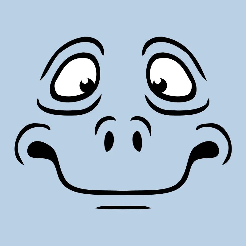 Unsicheres Ängstliches Comic Cartoon Gesicht