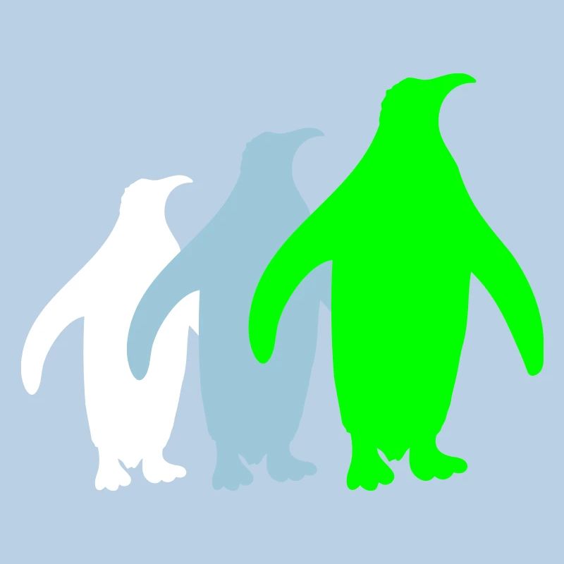 3 Silhouettes de pingouins Trois amis Équipe Rangée