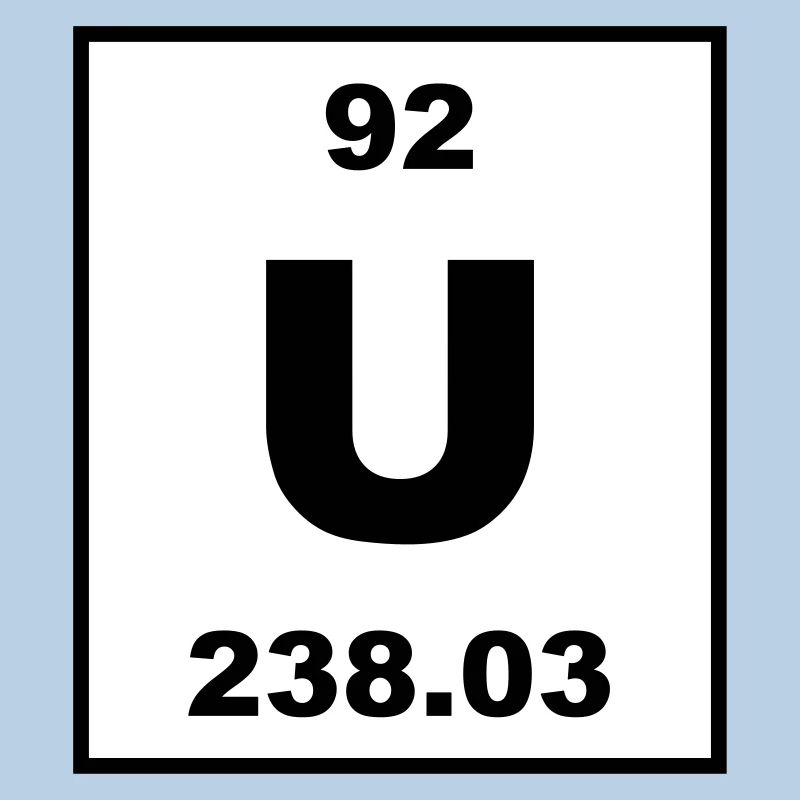 Element 92 - u (uranium) - Short (white)