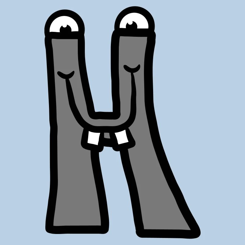 Letter H comic face funny monsters