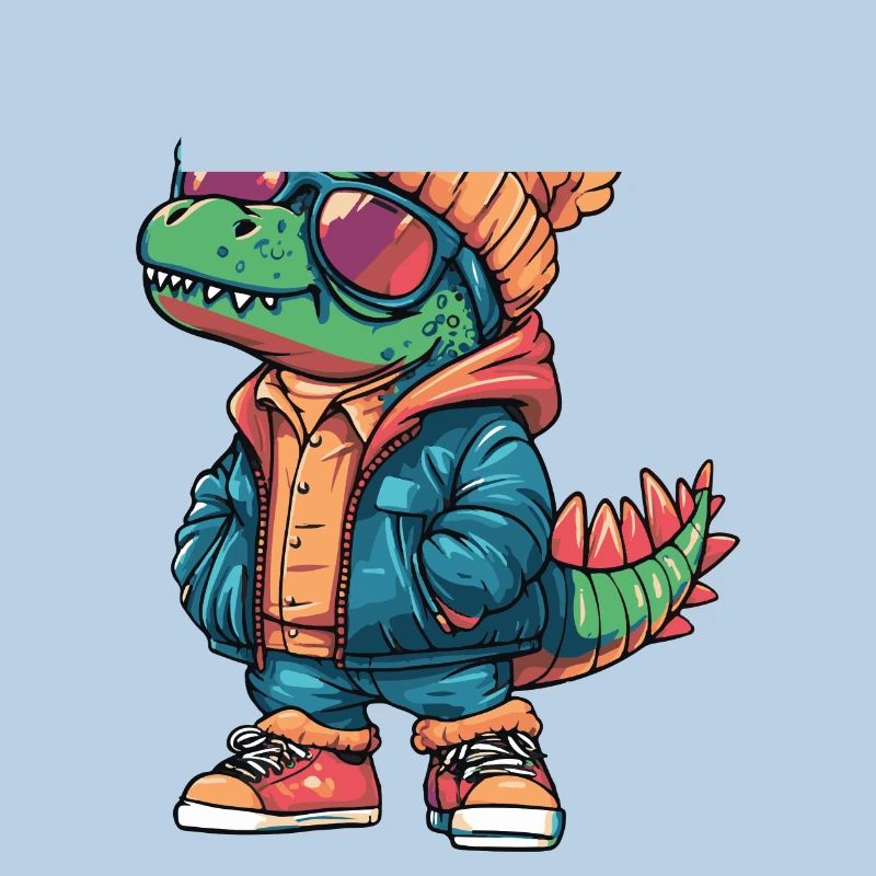 Dinosaur Stegosaurus Winter Comic
