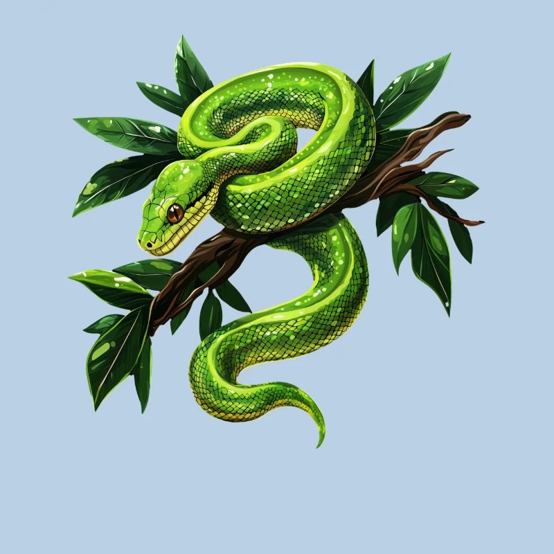 Arbre vert Python Serpents Amoureux Terrarium