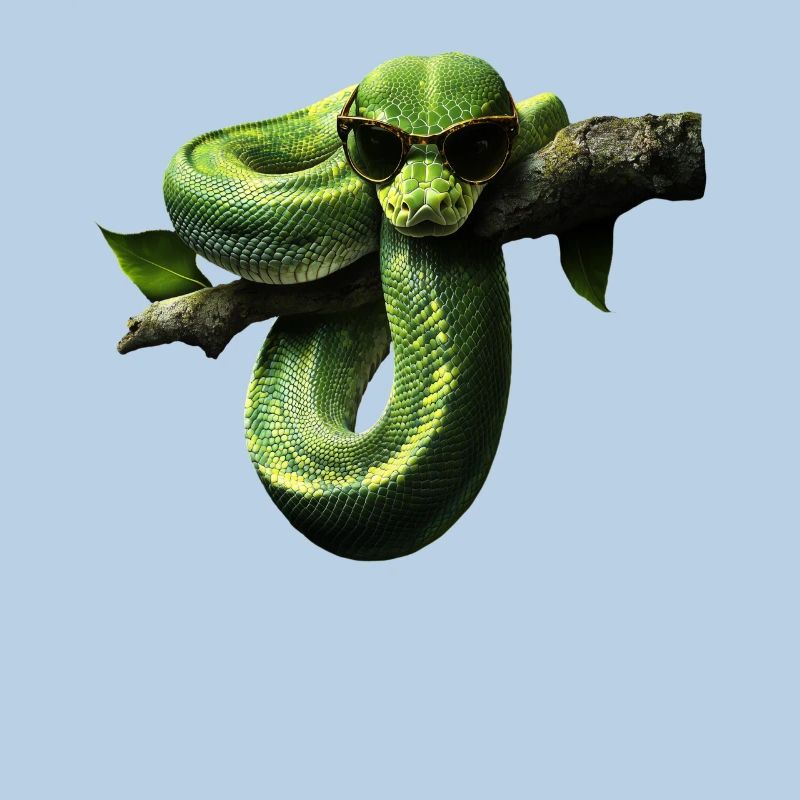 Arbre vert Python Serpents Amoureux Terrarium