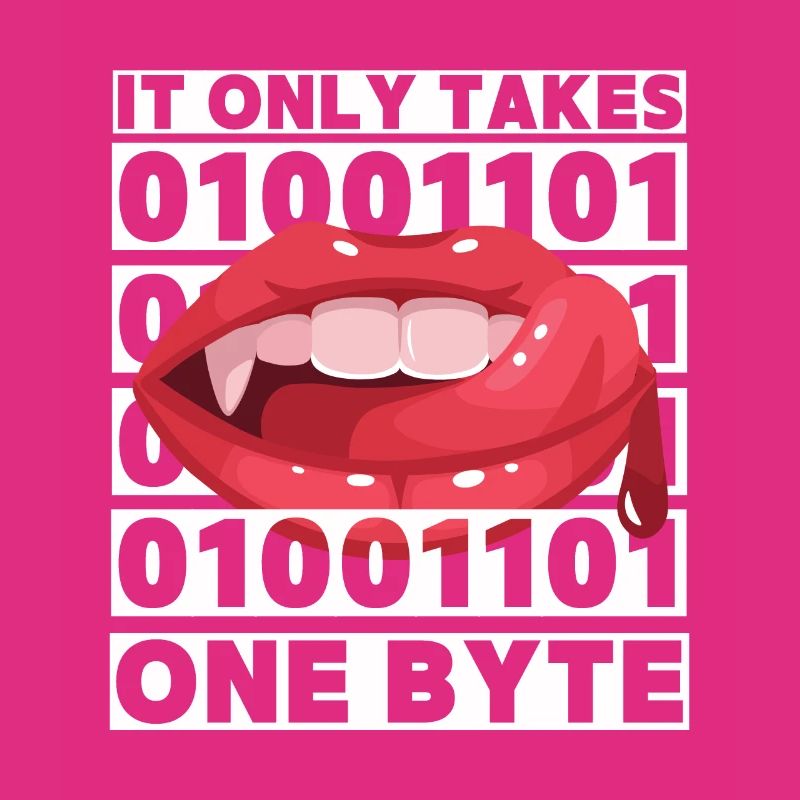Bit Bytes Binary Computer Nerd, Vampire, Saying, Pun