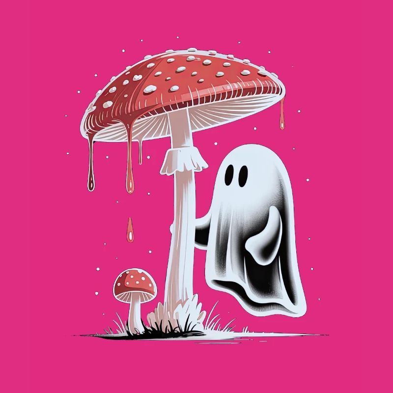 Halloween Whimsical Ghost & Toadstool Cottagecore