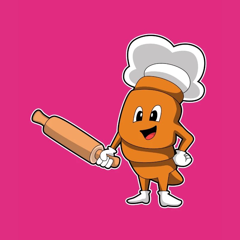 Bread as a cook with rolling pin