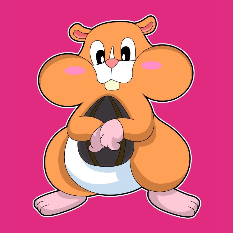 Hamster with walnut
