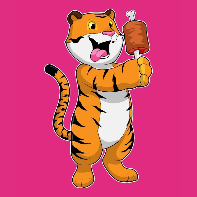 Tiger mit Fleisch