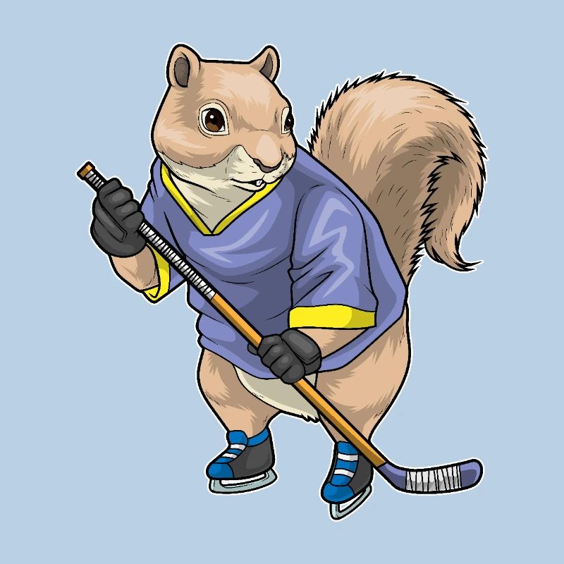 Eichhörnchen Eishockey Eishockeyschläger