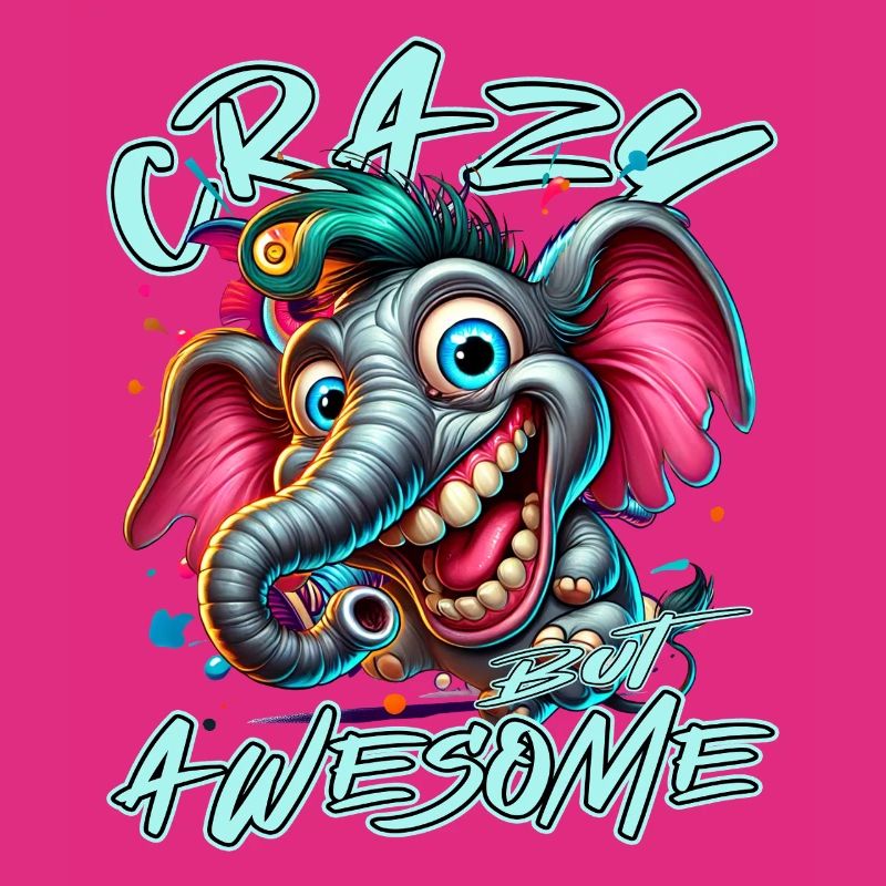 Crazy but Awesome Elephant Comic Style
