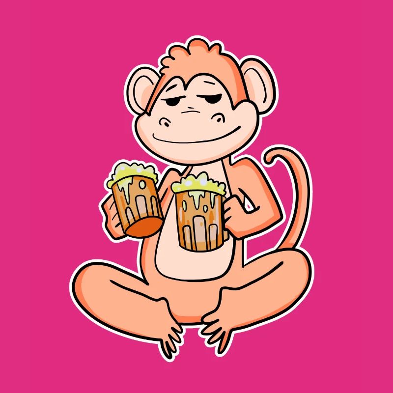 Affe mit Bier