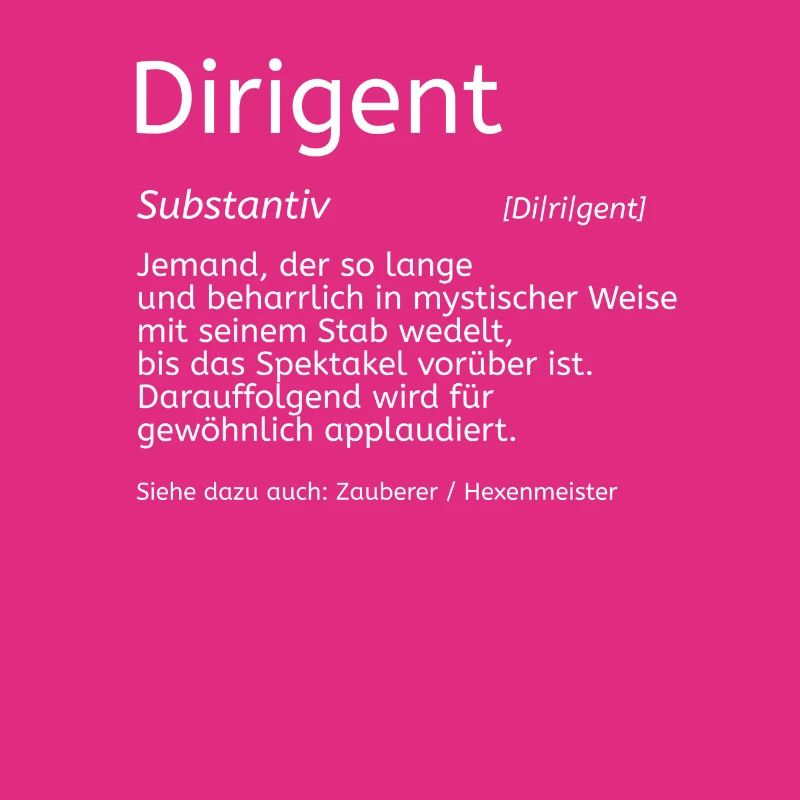 Dirigent Wörterbuch Geschenk Chorleiter Dirigenten