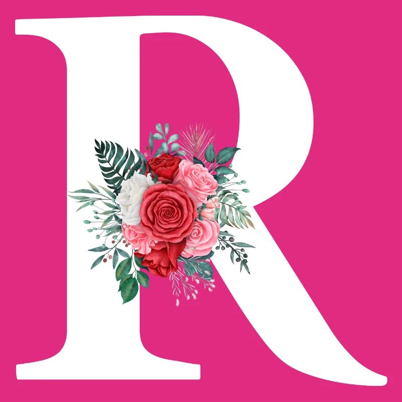 Roter Blumenbuchstabe R