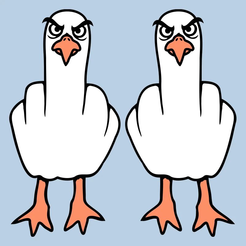 2 Seagulls Middle Finger Insult Stinkfinger Team