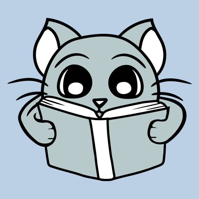 Nerd Katze Liest Roman Buch Schule Lesen Lernen