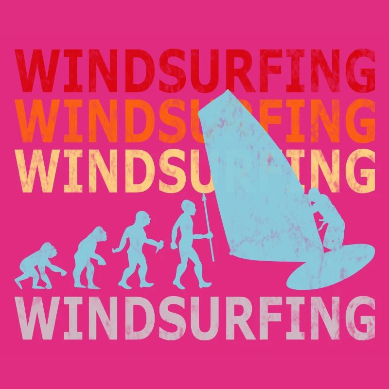 Retro Vintage Windsurfer Evolution Windsurfing