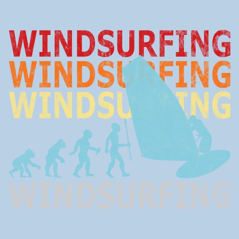 Retro Vintage Windsurfer Evolution Windsurfen