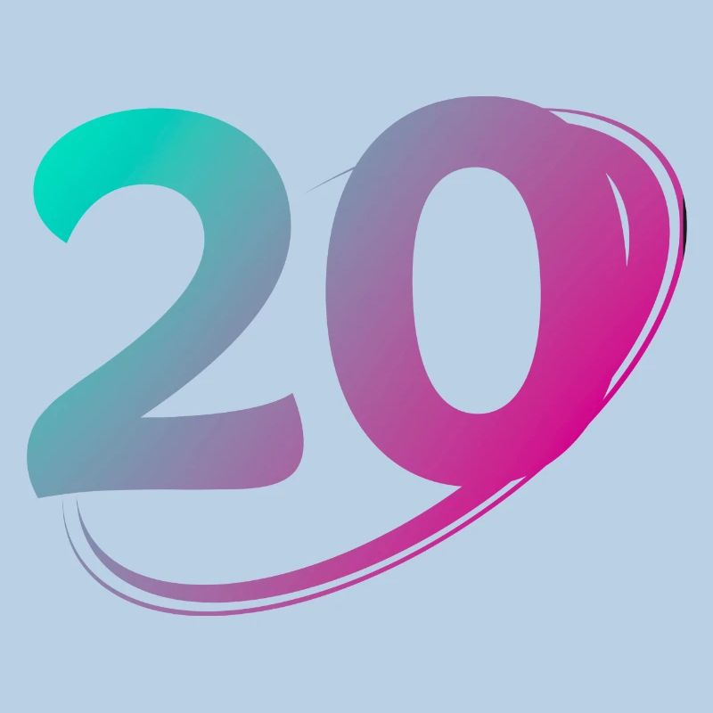 Numéro 20 multicolore