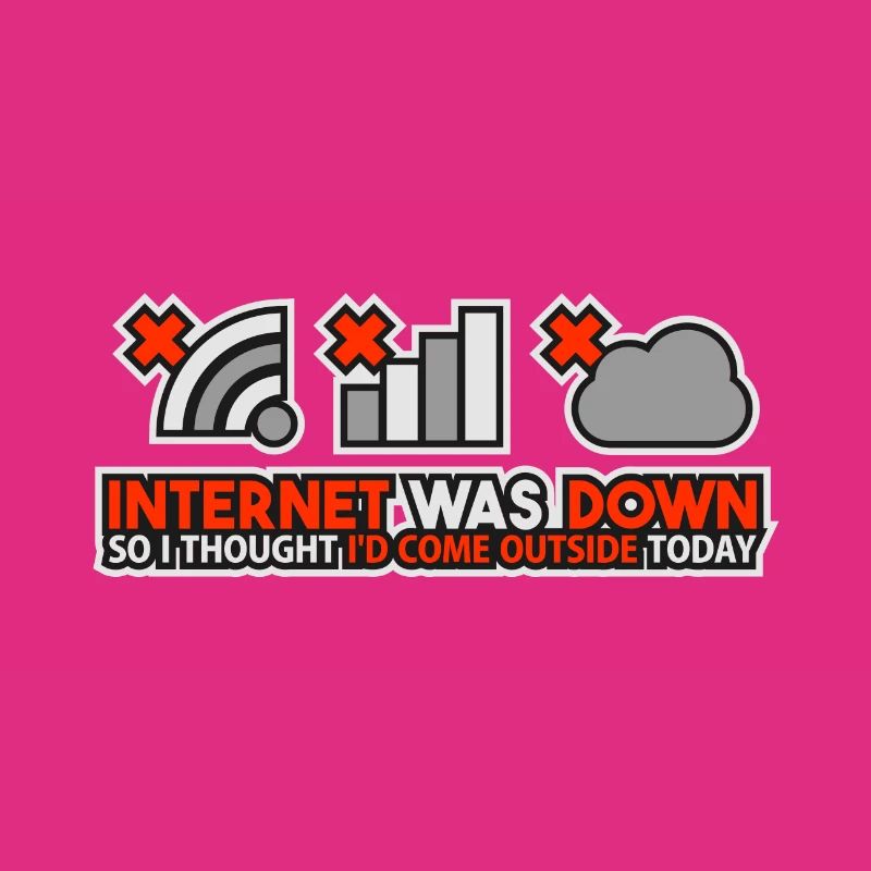 Internet Was Down - Offline Programmierer Computer