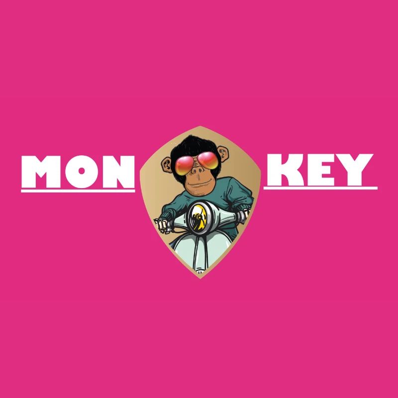 Monkey Affe mit Sonnenbrille auf Motorroller
