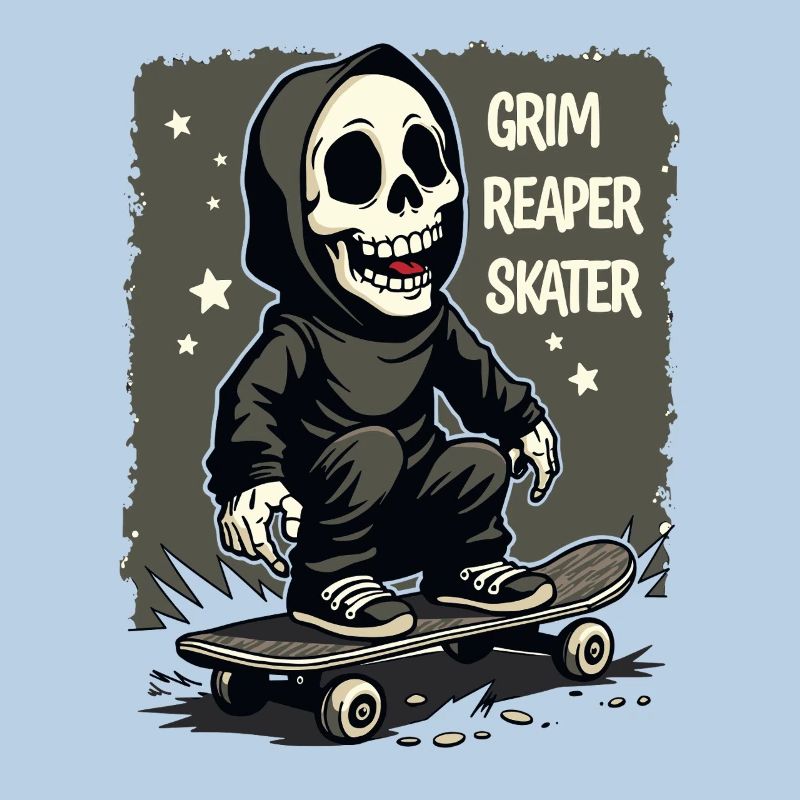 Skateboarding Sensenmann – Grim Reaper Style