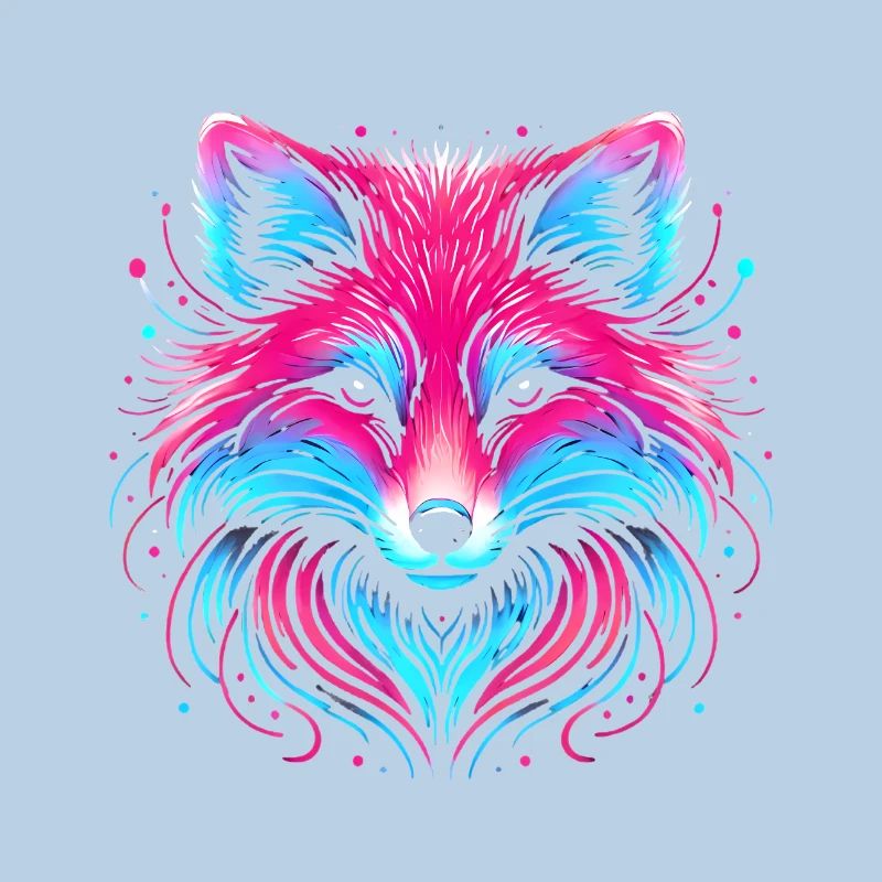 Neon Fox Glow Illustration Design