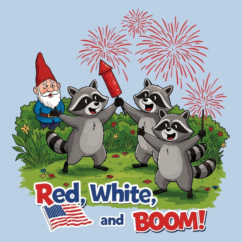 Raton laveur 4 juillet Feu d’artifice