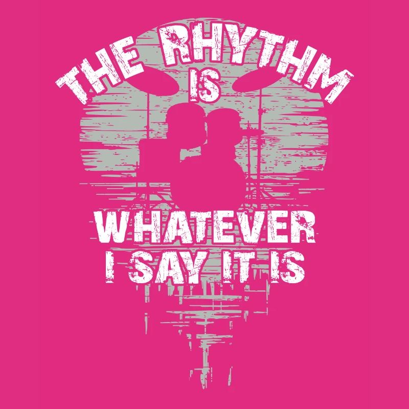 Drumset silhouette with reflection funny saying