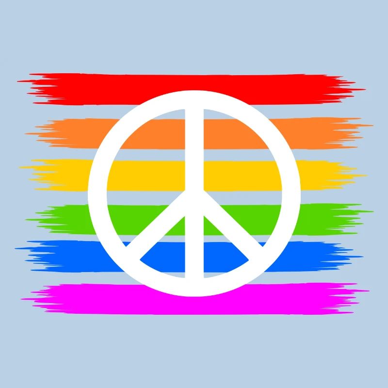 Peace peace sign on rainbow rainbow flag