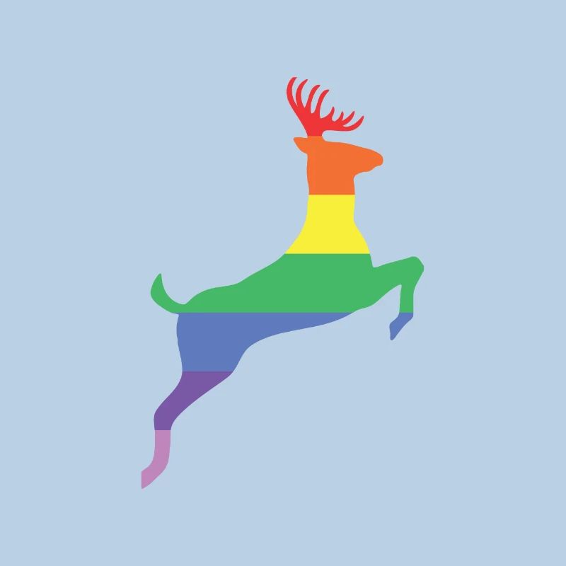 Regenbogen Hirsch Geschenk Bunt Pride CSD