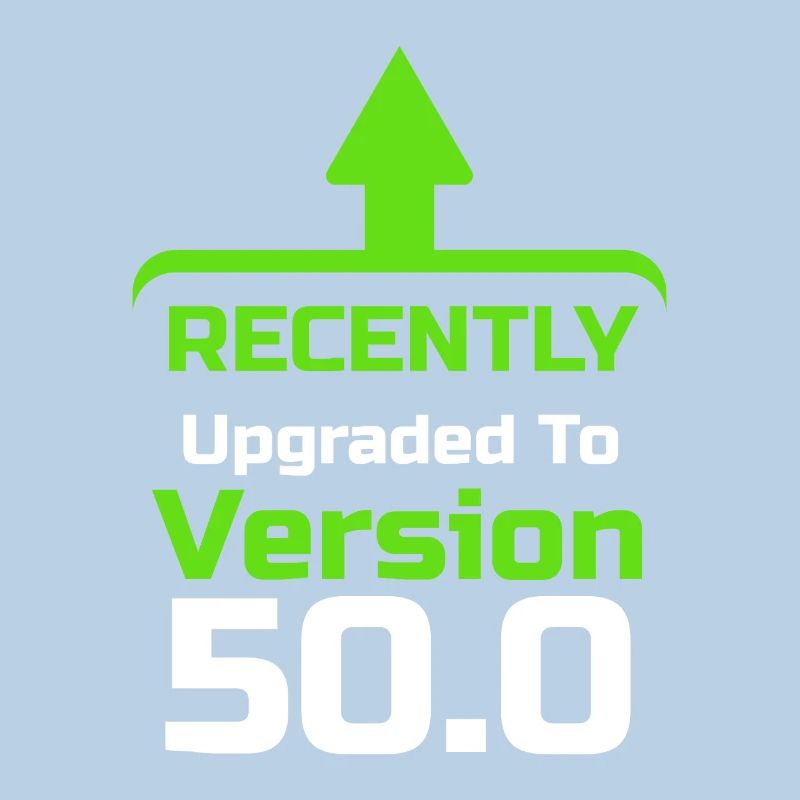 Mise à niveau récente vers la version 50.0, programmeur d'ordinateur, ordinateur Nerd, ordinateur Geek