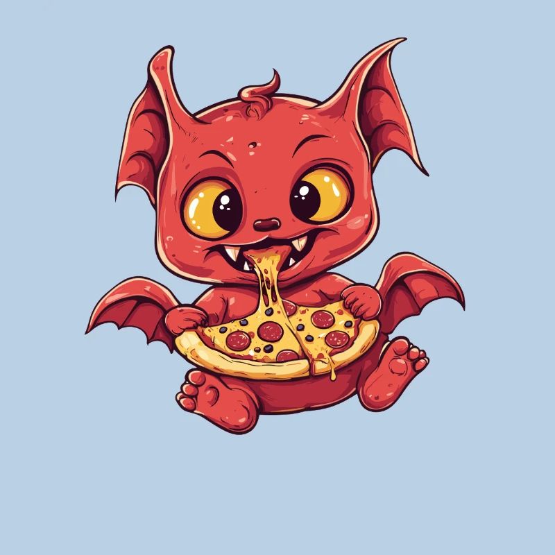 Devil with pizza