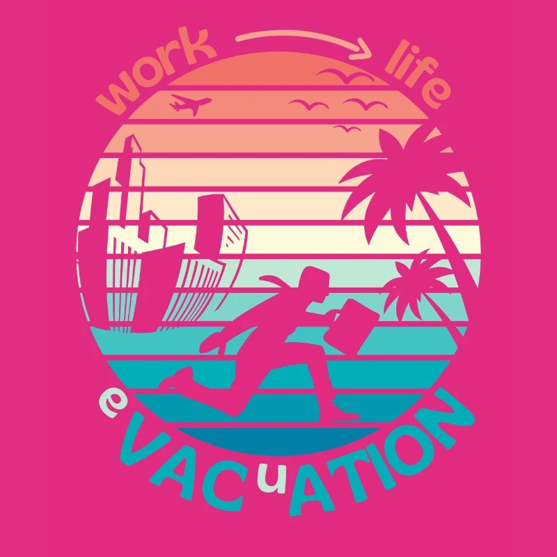 Retro Sunset Style Evakuierung oder Arbeit ins Paradies