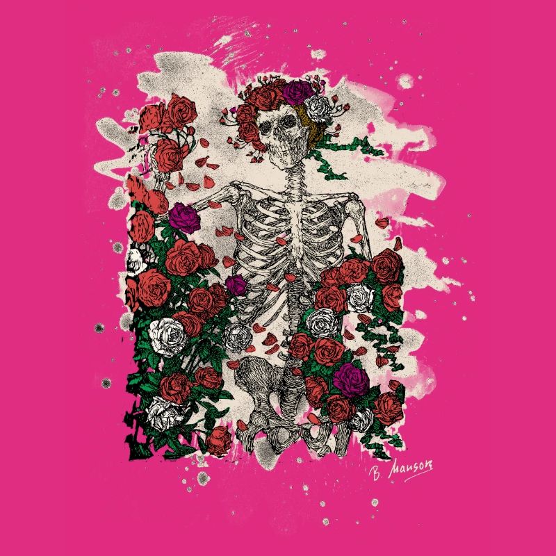Skeleton & Roses – bleached Version