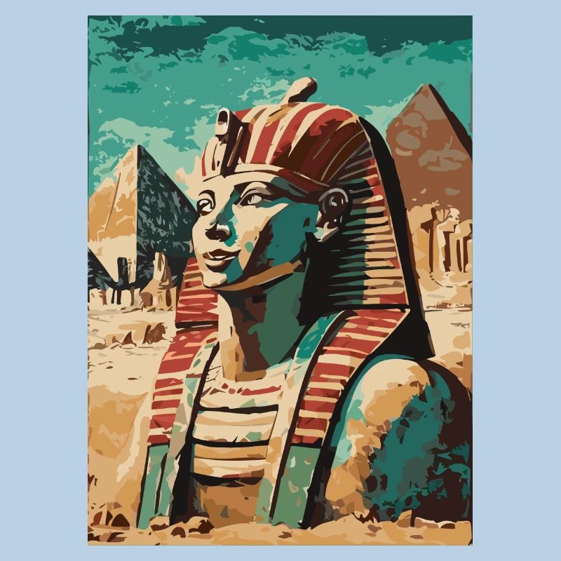 Pharaon devant les pyramides