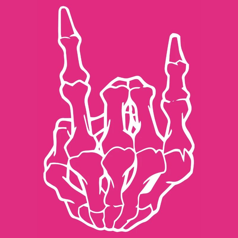 Hand Skelett Rock´n Roll Geschenk Idee weiss