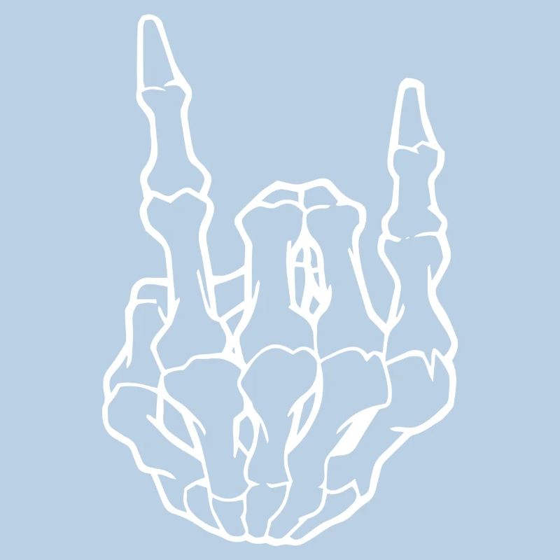 Idée cadeau de rock'n roll main squelette blanc