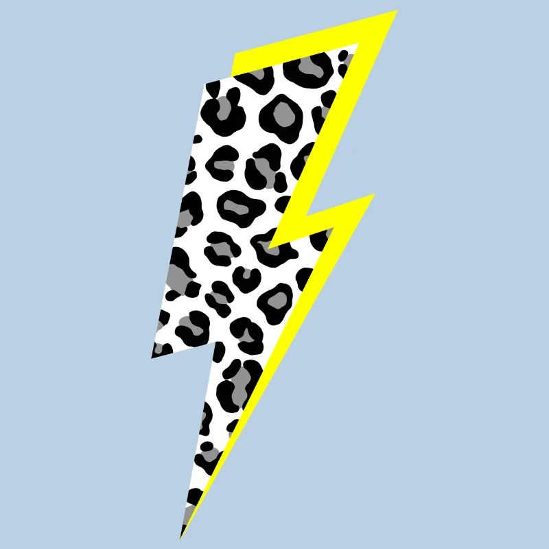 Lightning Leopard Pattern with Neon Yellow Shadow