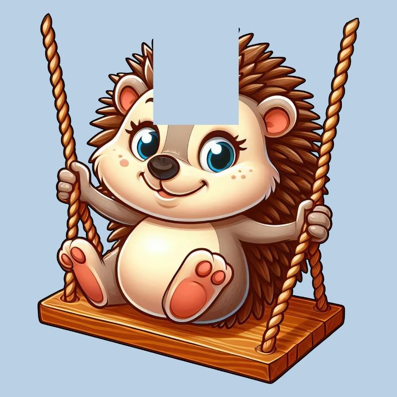 Mignon hérisson balançant terrain de jeu amusant