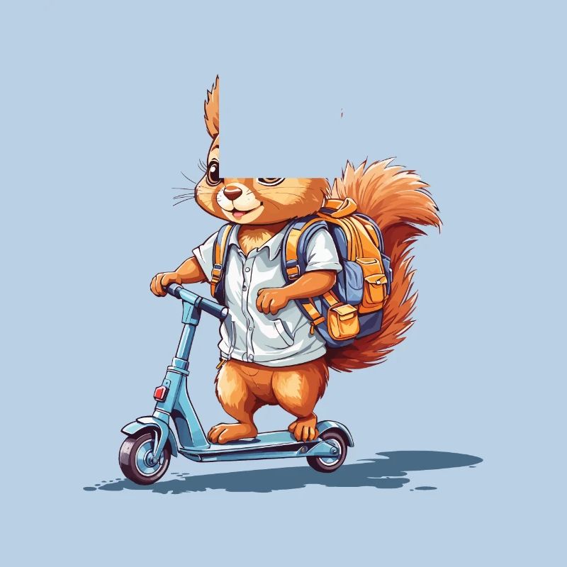 Fröhliches Eichhörnchen Schulstart Roller Design