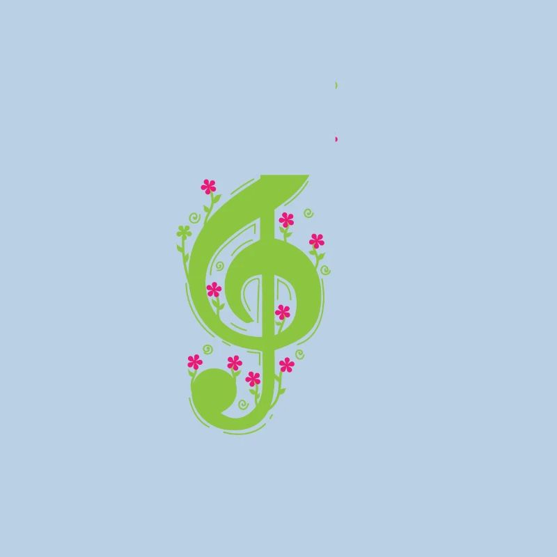 Clef avec musique de fleurs