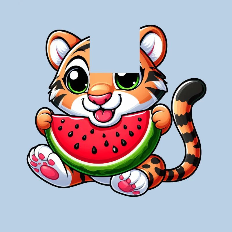 Chat Bengal Avec Pastèque Fruité Drôle
