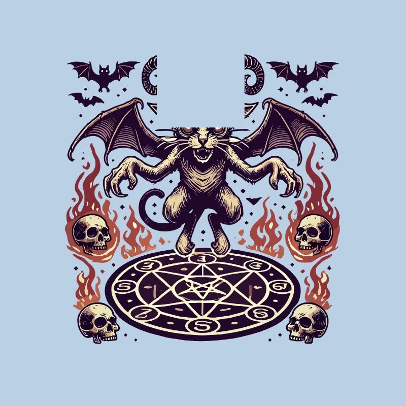 Creepy Devil Cat Dark Cats Summoning