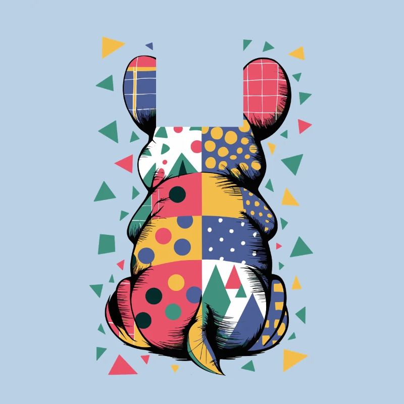 Colorful Geometric Animal Pattern Patchwork Look