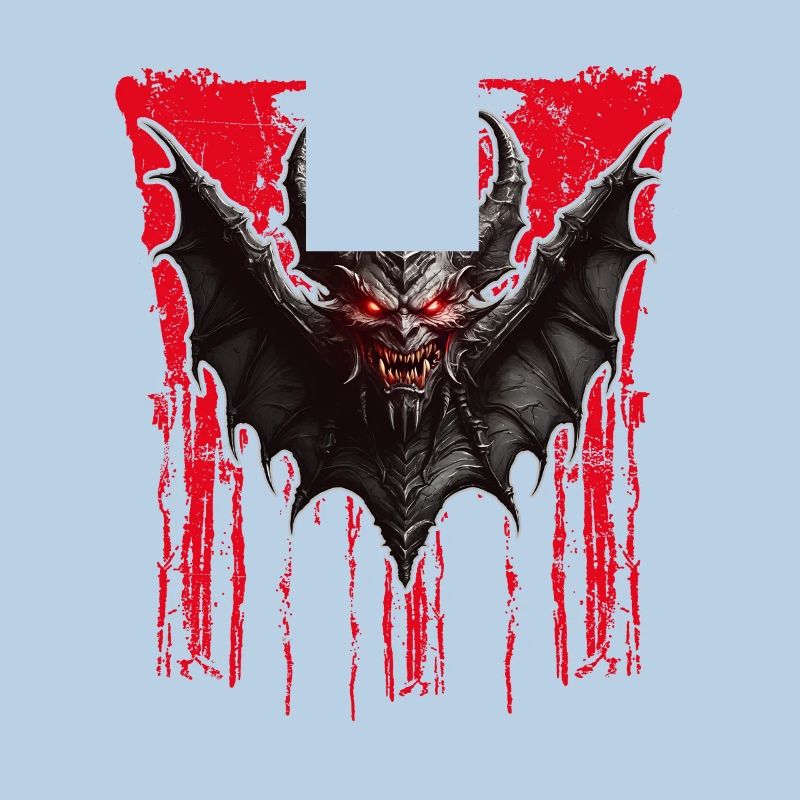 Devilish bat with red eyes