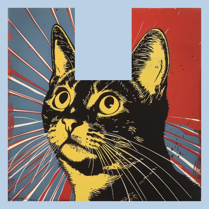 chat, motif de chat, bande dessinée, cadeau, idées cadeaux