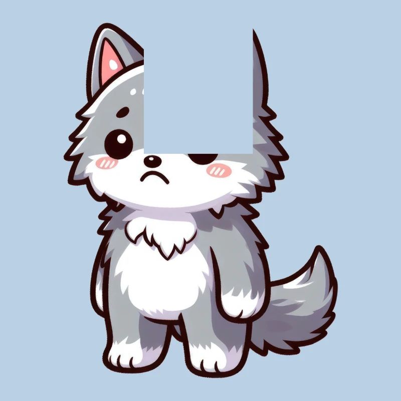 Triste petit loup mignon